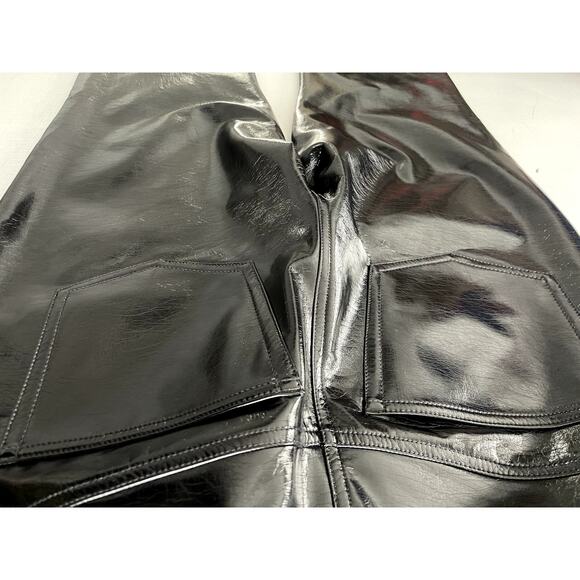 J Crew Collection Sz 30 Faux Leather Patent Pants Black Edgy Party Shiny Sexy - Picture 12 of 16